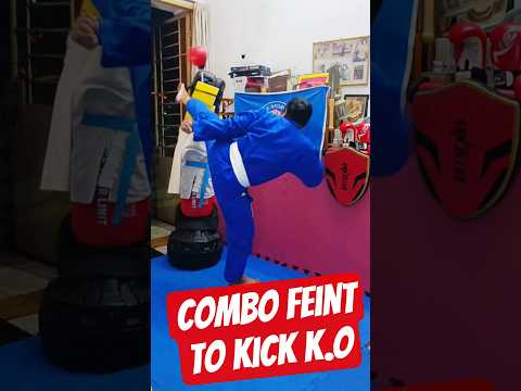 MMMA training at Home | Combo Feint To Kick K.O #youtube #tips #karate #shortvideo #mma #tutorial