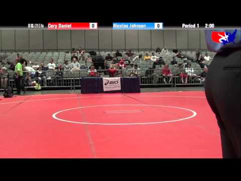 Cory Daniel vs. Nicolas Johnson at 2013 Junior Nationals - FILA - FS