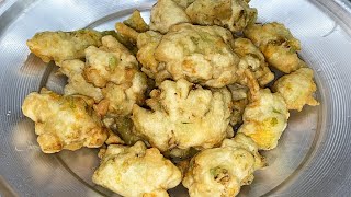 FRITTELLE DI FIORI DI ZUCCA SENZA UOVA E SENZA LIEVITO