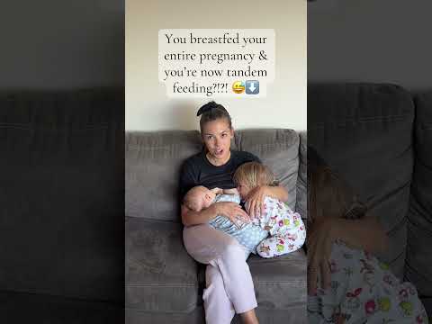 Breastfeeding through an entire pregnancy and now tandem feeding a toddler and newborn is no joke!😅