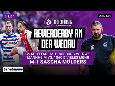 3. Liga Tipps ⚽ 12. Spieltag Prognose mit Sascha Mölders🔥 "Beidfüßig" Analyse zu Duisburg vs. Essen