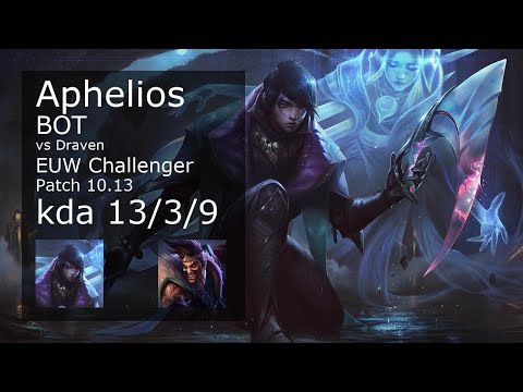 Aphelios ADC vs Draven - EUW Challenger 13/3/9 Patch 10.13 Gameplay