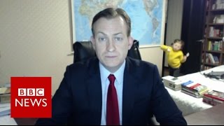 Children interrupt BBC News interview