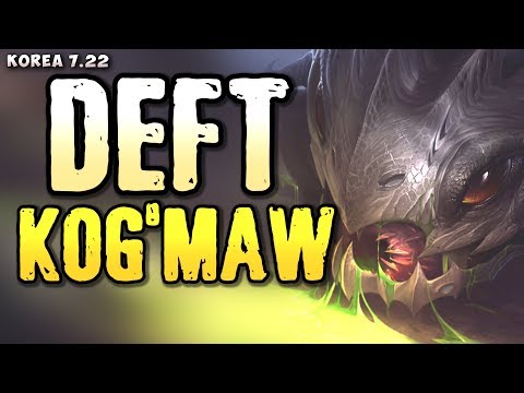 KT Deft (1276 LP) plays Kog'Maw (w Tahm Kench) v Tristana/Morgana matchup - Korea 7.22