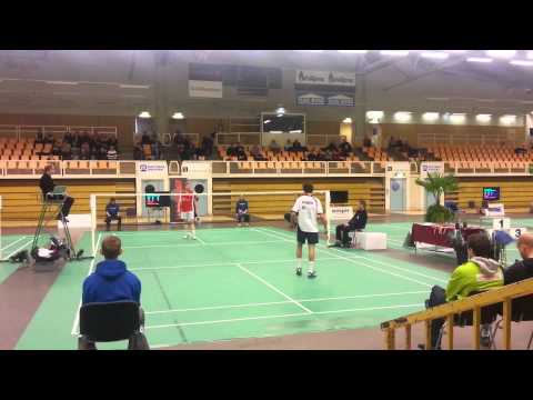 Badminton SM 2013 - Gabriel Ulldahl VS Henri Hurskainen Set 2 (Del 1)