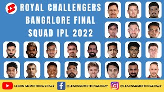 Royal Challengers Bangalore IPL 2022 Players List | RCB IPL Squad 2022 | RCB IPL 2022 Team