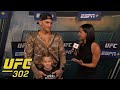 ‘Sweet P’ joins her dad Dustin Poirier’s interview after UFC 302 weigh-ins | ESPN MMA