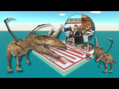 ESCAPE FROM ALIEN CARCHARODONTOSAURUS - DEAD CITY! - Animal Revolt Battle Simulator