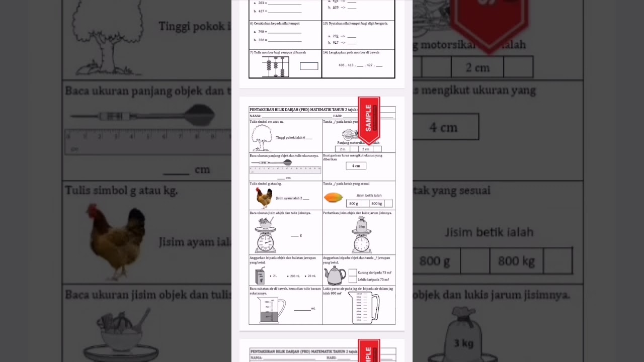 MODUL LATIHAN TOPIKAL LENGKAP PBD MATEMATIK TAHUN 2 (BONUS LATIHAN OPERASI ASAS)