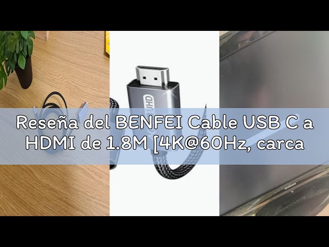 Vídeo relacionado con BENFEI Adaptador USB C a HDMI 4K, Thunderbolt 3 a HDMI Compatible con MacBook Pro 2022/2021/2020, Samsung Galaxy S20 / 10 y más [Carcasa de Aluminio y Cable de Nailon]