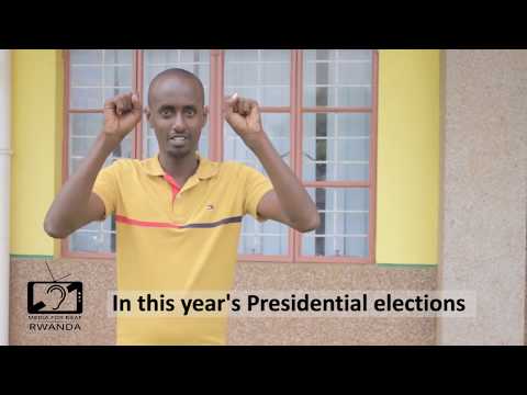 Parfait RWAKA using Sign Language during MY VOTE COUNTS campaign