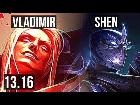 VLAD vs SHEN (TOP) | 12/0/5, 2.5M mastery, 6 solo kills, Legendary, 400+ games | NA Master | 13.16