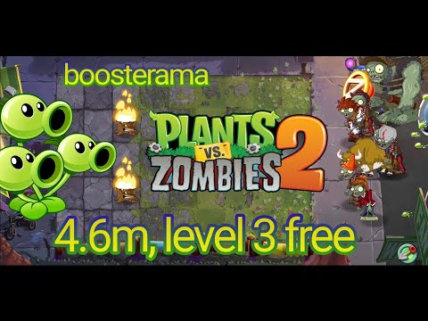 Plants vs. Zombies 2 Arena Week 230, Threepeater Boosterama, 4.6m level 3 free