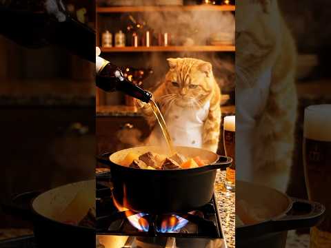 “Chef Cat Cooking with Beer 🍺🔥 | Funny Cat Cooking Show in 4K”   #FunnyCat #CatCooking
