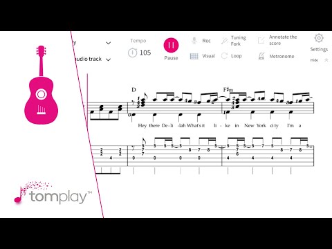Plain White T's: Hey There Delilah (Easy/Intermediate Level) - Guitar tab/sheet music
