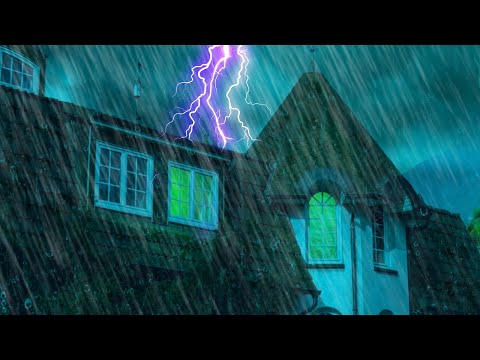 SOUND OF RAIN ON COLONIAL CLAY TILES TO SLEEP IN 5 Minutes With Thunderstorms (Sleep Well)