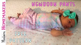 Newborn pants - free sewing pattern for baby