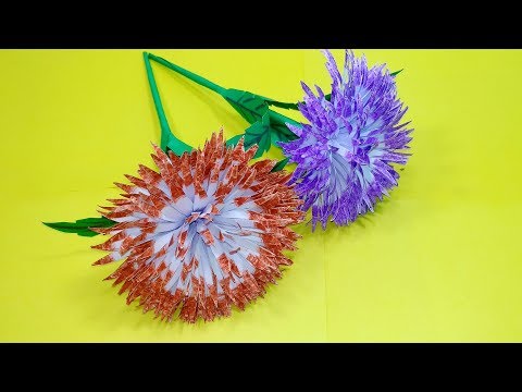 How to Make Paper Flower Idea!! Stick Flower Making for Room Decoration | Jarine's Crafty Creation Video