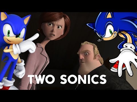 two sonics dub a scene from the incredibles