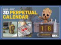 Video: Calendario Perpetuo Guardianes de la Galaxia Groot 3D Marvel 13 cm