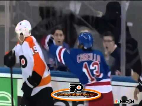 043  Jan 12, 2014 Brayden Schenn vs John Moore Philadelphia Flyers vs New York Rangers