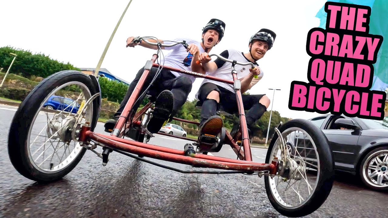 Watch video THE CRAZY QUAD BICYCLE - FULL SPEED SIDE BY SIDE FREERIDE! Now THE CRAZY QUAD BICYCLE - FULL SPEED SIDE BY SIDE FREERIDE!