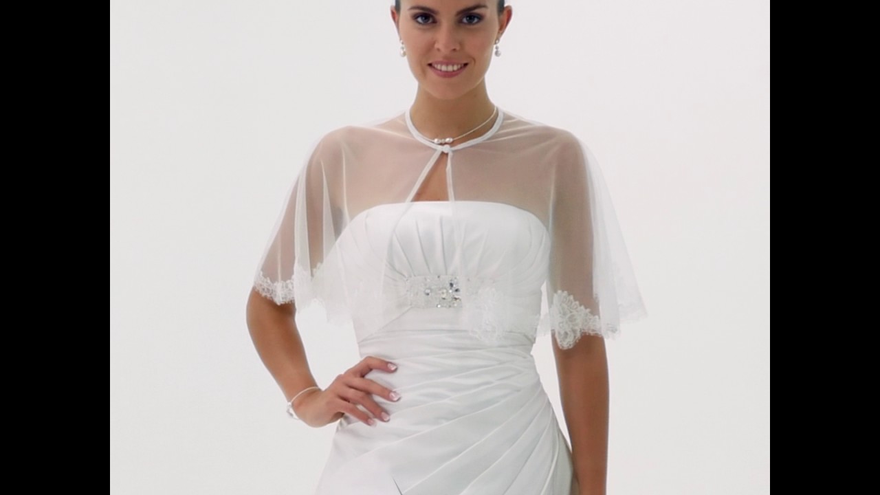 Boléro de mariage tulle dentelle ivoire Virginia