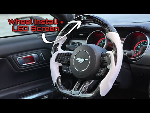 S550 Mustang Carbon Fiber Steering Wheel With LED Screen Install!