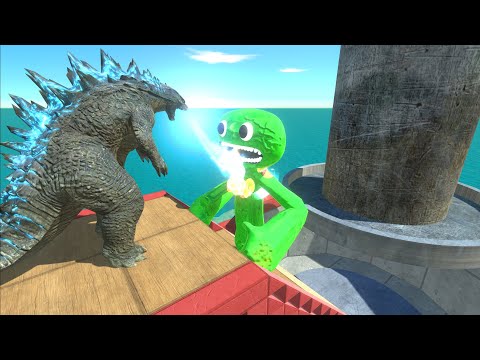 Godzilla 2014 vs Creepy Monster Falls into Hydraulic Press - ARBS