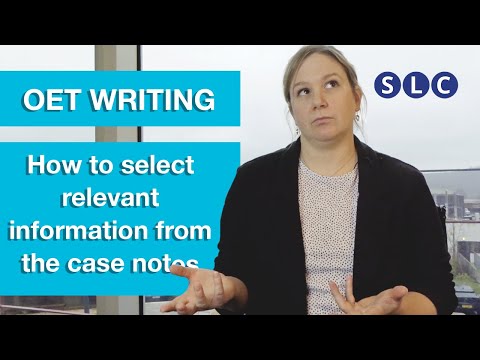 OET WRITING | Selecting relevant information from Case Notes