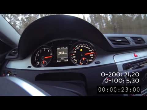 VW Passat CC 3.6 V6 0-200 km/h 300 HP LAUNCH CONTROL Acceleration Beschleunigung