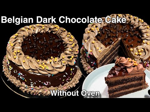 Delicious Belgian Dark Chocolate Cake | Simple Easy 1.5 Pounds Eggless Chocolate Cake Without Oven