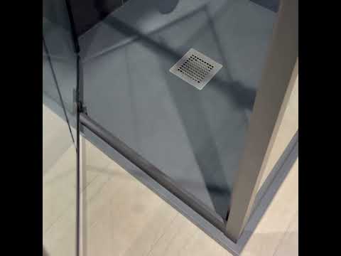 Vidéo: Porte de douche pivotante style verrière ATELIA  90 cm