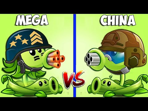 Every Peashooter & Pea Vine CHINA vs INTERNATIONAL version - Who Will Win? - PVZ 2 Battlez