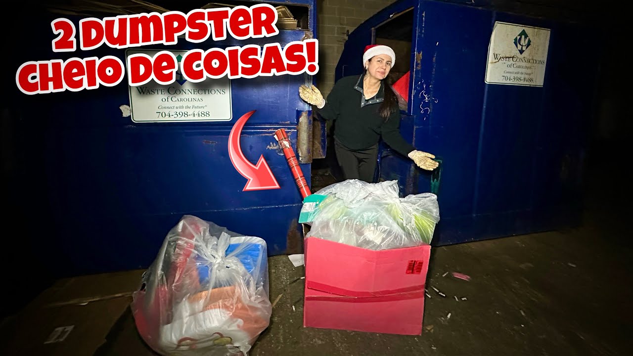 2 dumpsters cheio de coisas novas no lixo dos Estados Unidos!🇺🇸