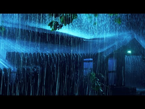 Ultimate Relaxation With Powerful Rain And Loud Thunder On The Light Tin Roof In The Rain Forest