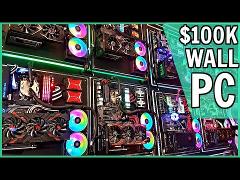 $100K High end CUSTOM Wall PC Build - The Craziest Water Cooled PC Builds Computex 2018