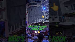 Climbing the rock wall for a good view of the Aqua Show.  #aquatheater #travel #cruise #wow #shorts