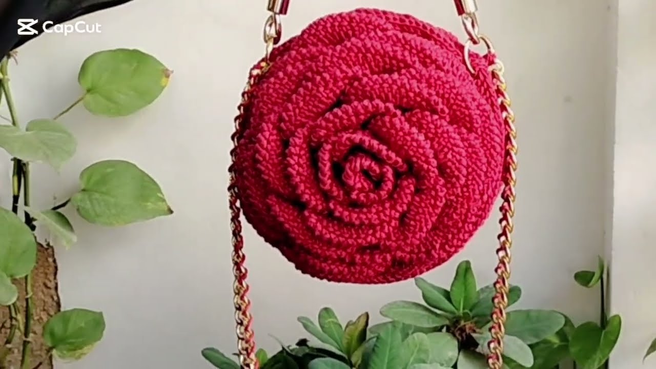 I Made a Crochet Rose Bag (Easy Tutorial)