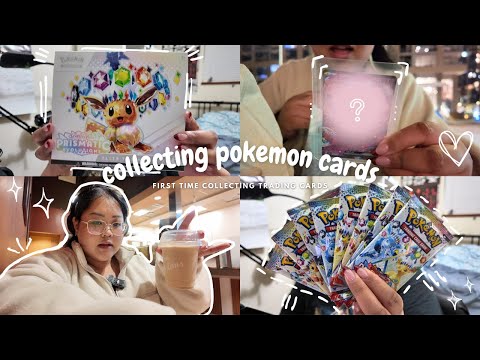 starting my cute pokemon cards collection! | prismatic evolutions etb unboxing haul, JP bulk cards