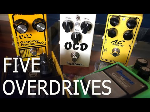 Five OVERDRIVE PEDALS with a TELECASTER