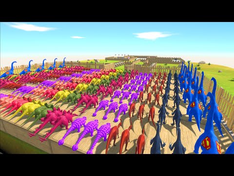 All Colored Herbivore Dinosaurs vs All Units Championship | Animal Revolt Battle Simulator
