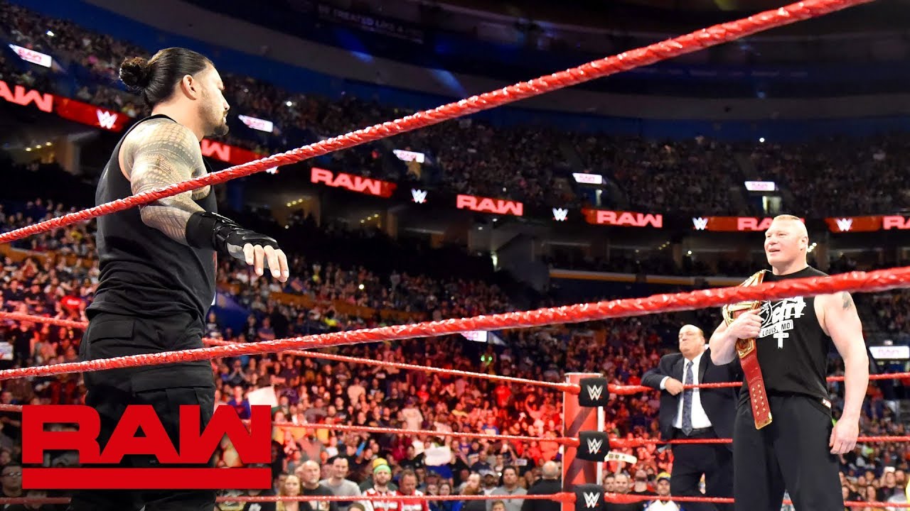 Roman Reigns and Brock Lesnar meet before the Greatest Royal Rumble event: Raw, April 23, 2018
