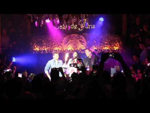 Conchita Wurst gives Nathan Trent a birthday cake at London Eurovision Party 2017