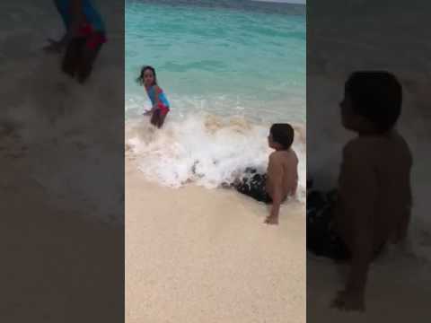 Binit and Binisha enjoying at Atlantic beach  Bahamas