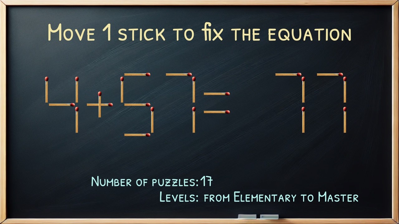 Matchstick Brain Teaser: Move One Stick to Fix #474