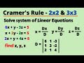 Cramer S Rule System Of Linear Equations Determinants Solution Of Linear Equation