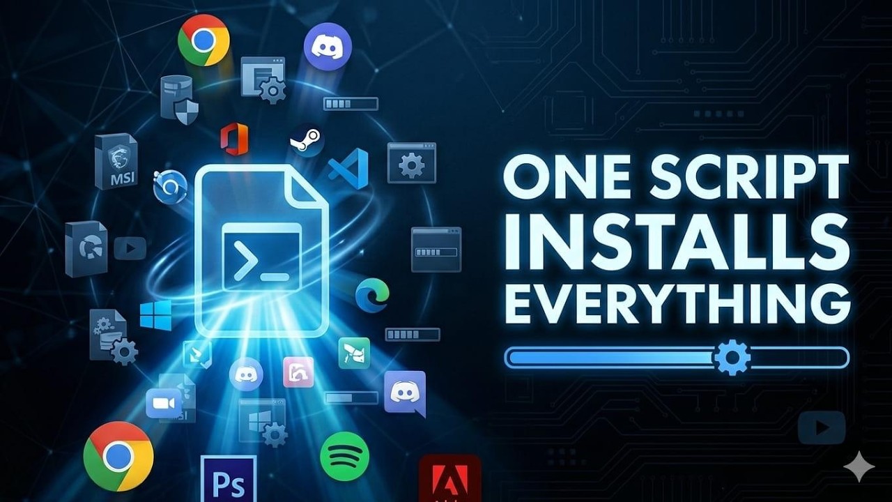 I Automated Windows Software Installation Using One Script (No Tools Needed)#TechHacks #Automation