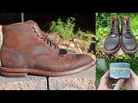 WAXING Grant Stone Waxy Commander Boots using The Right Stuff Beeswax!!!!