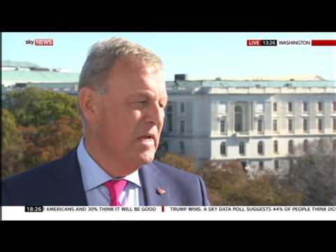 Jeremy Thompson leaving package and chat with Kay Burley